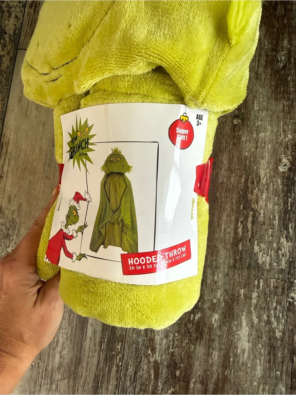 2 for $20 sale: NWT Grinch hooded throw blanket 30X50